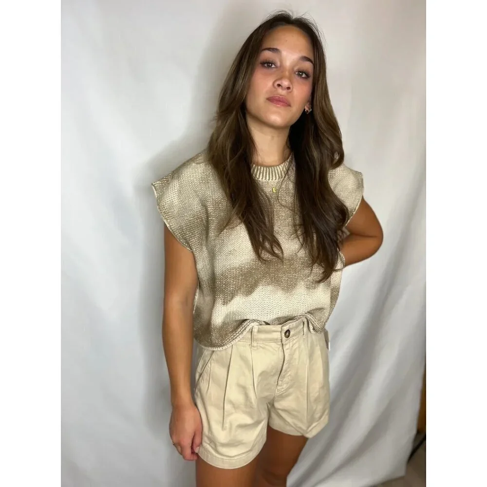 FREE PEOPLE Billie Chino Shorts in Almond Milk Size US 0